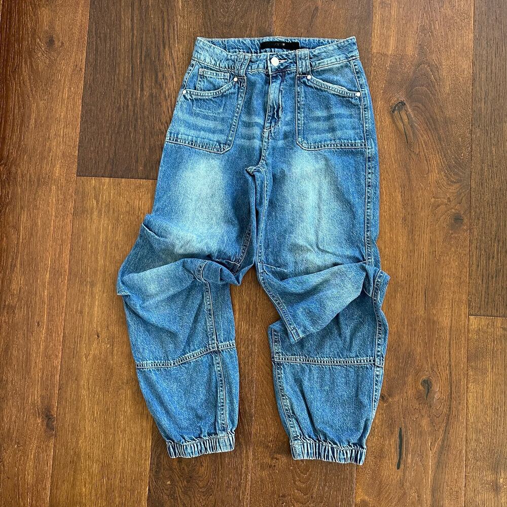 Joe's Denim Teen Girl Baggy Cargo Jogger Jeans Medium Wash Size Girls 14/ 152 CM